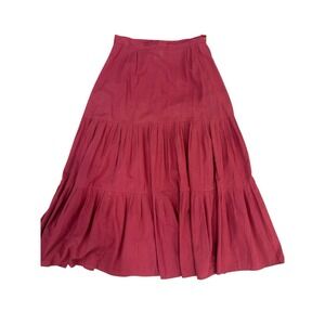 Vtg Laura Ashley Prairie Skirt Tired Red Sz 10 Maxi Cottagecore Romantic